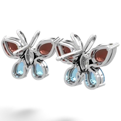 Garnet Butterfly 14K White Gold earrings E2215