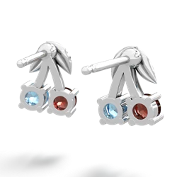 Garnet Sweet Cherries 14K White Gold earrings E7001