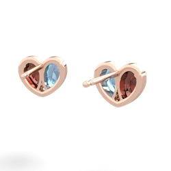 Garnet 'Our Heart' 14K Rose Gold earrings E5072