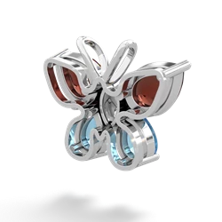 Garnet Butterfly 14K White Gold pendant P2215