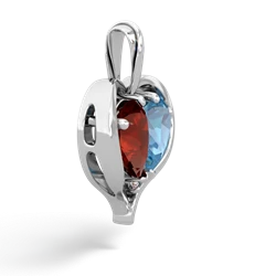 Garnet Two Become One 14K White Gold pendant P5330