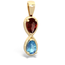 Garnet Infinity 14K Yellow Gold pendant P5050