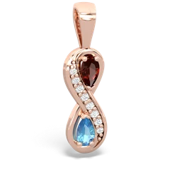 Garnet Diamond Infinity 14K Rose Gold pendant P5390