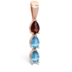 Garnet Dew Drops 14K Rose Gold pendant P2251