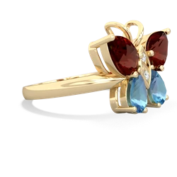 Garnet Butterfly 14K Yellow Gold ring R2215