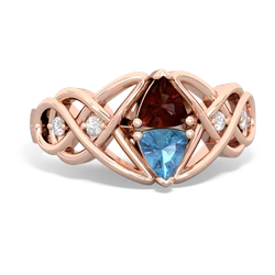 Garnet Keepsake Celtic Knot 14K Rose Gold ring R5300