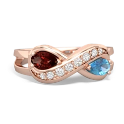 Garnet Diamond Infinity 14K Rose Gold ring R5390