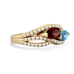 Garnet Diamond Rivers 14K Yellow Gold ring R3070