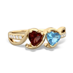 Garnet Side By Side 14K Yellow Gold ring R3090