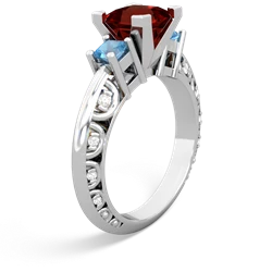 Garnet Eternal Embrace Engagement 14K White Gold ring C2001