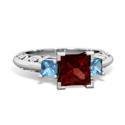 Garnet Eternal Embrace Engagement 14K White Gold ring C2001