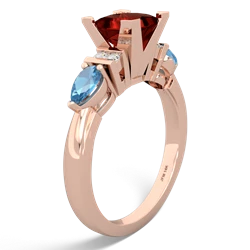 Garnet 6Mm Princess Eternal Embrace Engagement 14K Rose Gold ring C2002