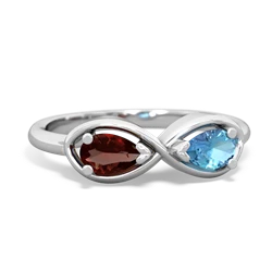 Garnet Infinity 14K White Gold ring R5050