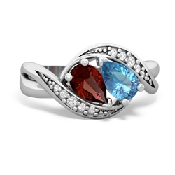 Garnet Summer Winds 14K White Gold ring R5342