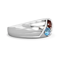 Garnet Men's Streamline 14K White Gold ring R0460