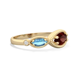 Garnet Milgrain Marquise 14K Yellow Gold ring R5700