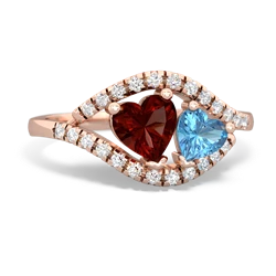 Garnet Mother And Child 14K Rose Gold ring R3010