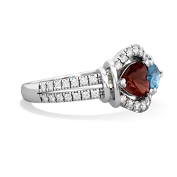 Garnet Art-Deco Keepsake 14K White Gold ring R5630