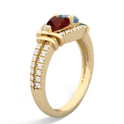 Garnet Art-Deco Keepsake 14K Yellow Gold ring R5630