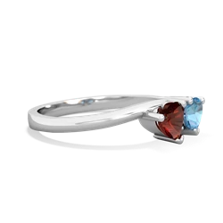 Garnet Sweethearts 14K White Gold ring R5260