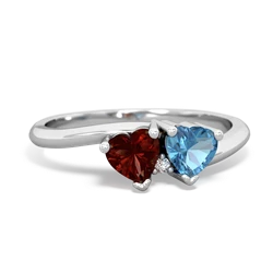 Garnet Sweethearts 14K White Gold ring R5260