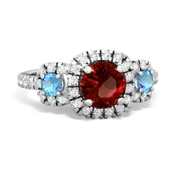 Garnet Regal Halo 14K White Gold ring R5350