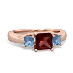 Garnet Three Stone Trellis 14K Rose Gold ring R4015