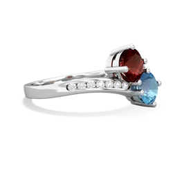 Garnet Channel Set Two Stone 14K White Gold ring R5303