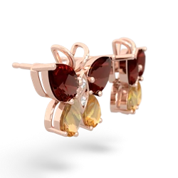 Garnet Butterfly 14K Rose Gold earrings E2215