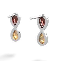 Garnet Infinity 14K White Gold earrings E5050