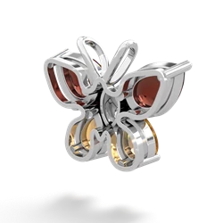 Garnet Butterfly 14K White Gold pendant P2215