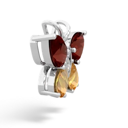 Garnet Butterfly 14K White Gold pendant P2215