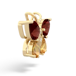 Garnet Butterfly 14K Yellow Gold pendant P2215