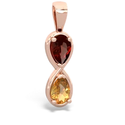 Garnet Infinity 14K Rose Gold pendant P5050