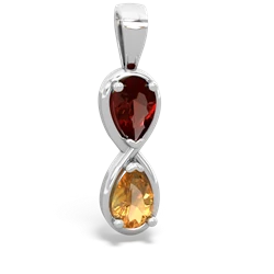 Garnet Infinity 14K White Gold pendant P5050