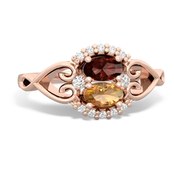 Garnet Love Nest 14K Rose Gold ring R5860