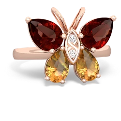 Garnet Butterfly 14K Rose Gold ring R2215