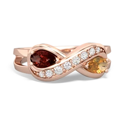 Garnet Diamond Infinity 14K Rose Gold ring R5390