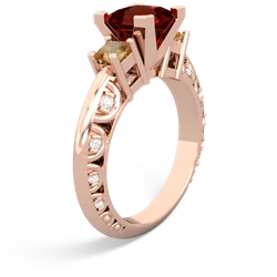 Garnet Eternal Embrace Engagement 14K Rose Gold ring C2001