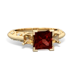 Garnet Eternal Embrace Engagement 14K Yellow Gold ring C2001