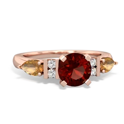 Garnet 6Mm Round Eternal Embrace Engagement 14K Rose Gold ring R2005