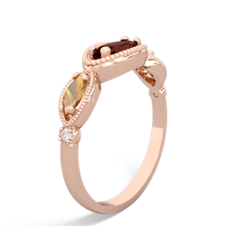 Garnet Milgrain Marquise 14K Rose Gold ring R5700