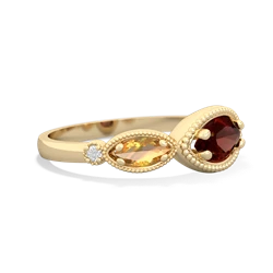 Garnet Milgrain Marquise 14K Yellow Gold ring R5700