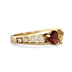 Garnet Heart To Heart 14K Yellow Gold ring R3342