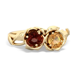 Garnet Rose Garden 14K Yellow Gold ring R5510