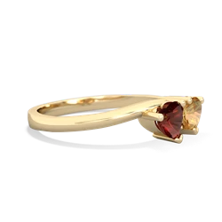 Garnet Sweethearts 14K Yellow Gold ring R5260