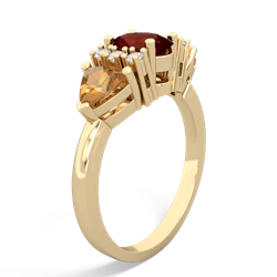 Garnet Antique Style Three Stone 14K Yellow Gold ring R2186