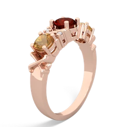 Garnet Hugs And Kisses 14K Rose Gold ring R5016