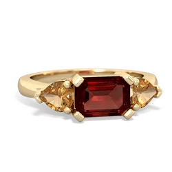 Garnet Three Stone 14K Yellow Gold ring R5235