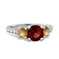 Garnet Pave Trellis 14K White Gold ring R5500